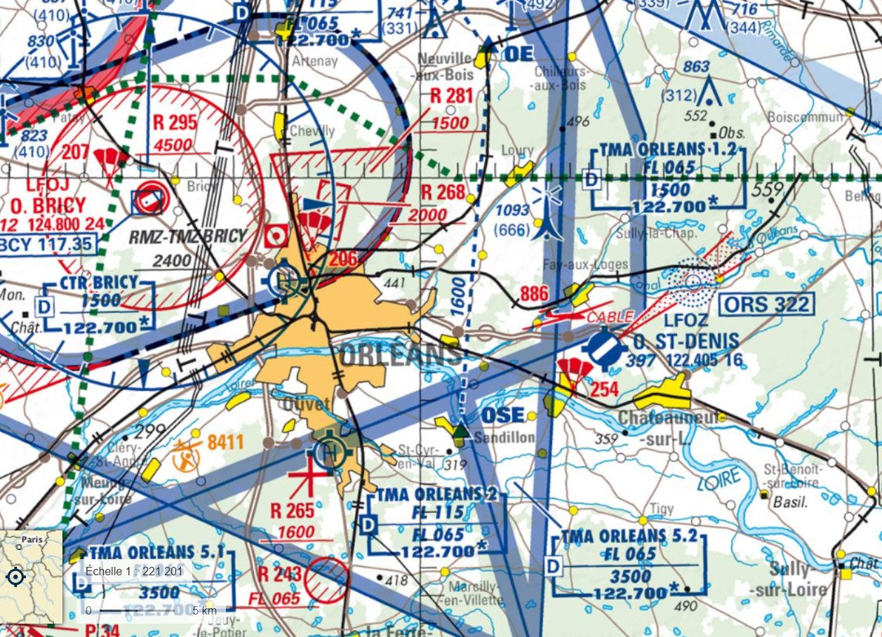Extrait de carte OACI 45